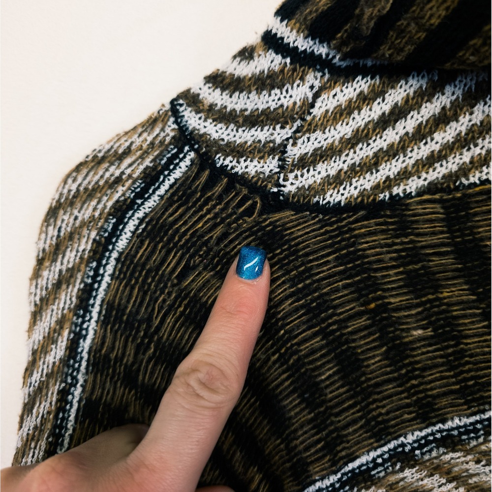 Gimmicks Sweater Womens L Brown Leopard Print Mixed Media Boho Indie Mob Wife - Picture 8 of 16